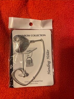 Silver Heart Handbag Hook - Decorative Purse Holder